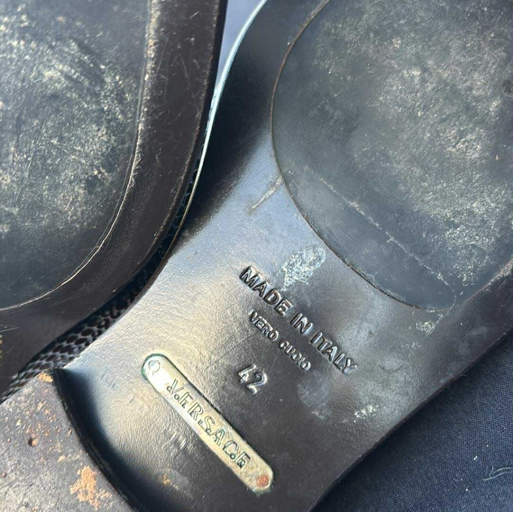 Versace Collection Black Python Leather Loafers - image 5